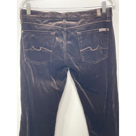7 For All Mankind Mid Rise Straight Leg Velvet Jeans Brown Womens 30‎ Whimsigoth - Picture 6 of 11